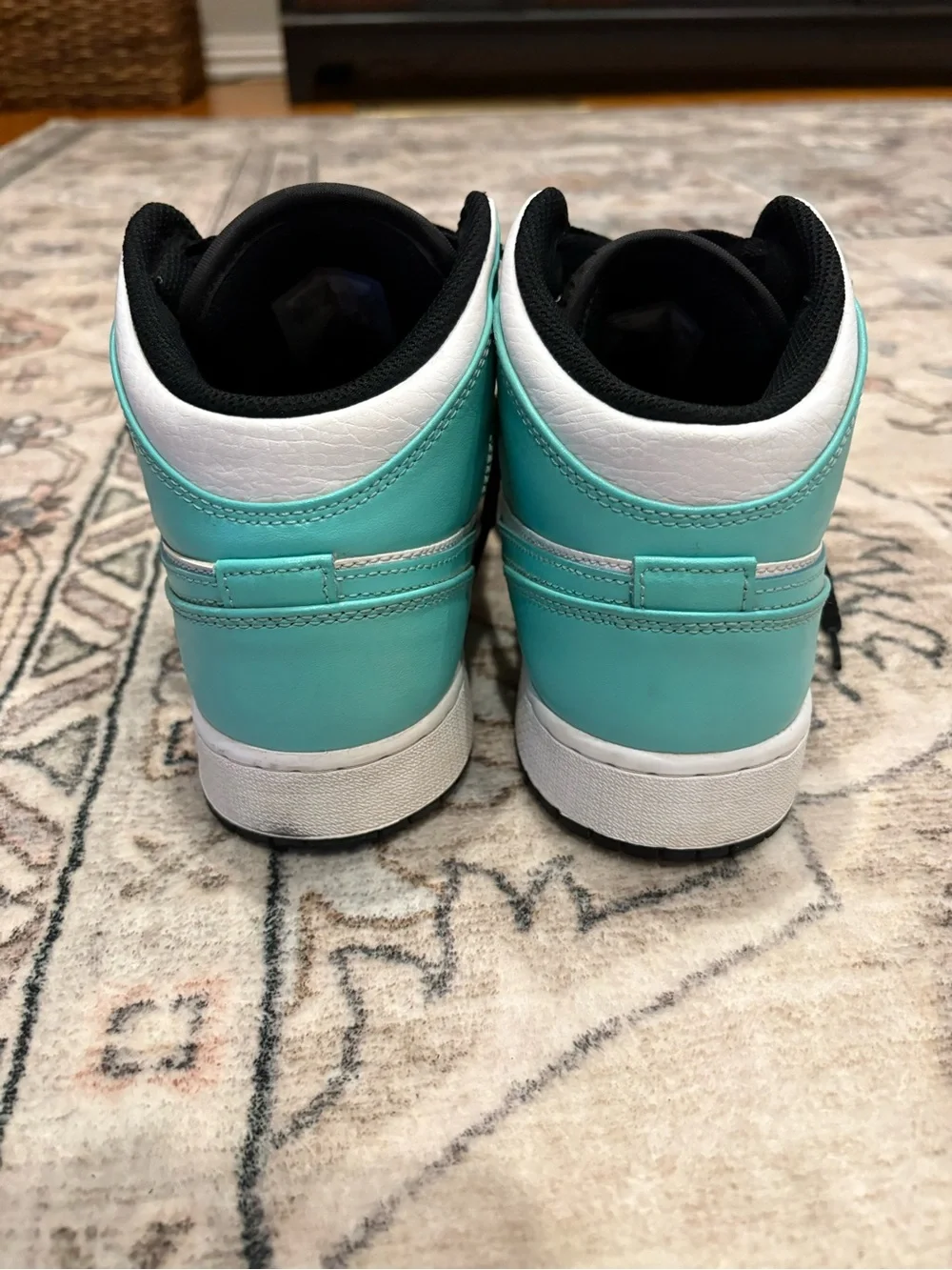 Nike High-Top Sneakers in Teal, Black & White